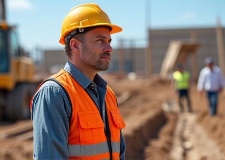 Experienced landscape construction manager on job site